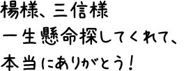 楊様、三信様一生懸命探してくれて、本当にありがとう！